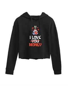 Укороченная толстовка с капюшоном «Губка Боб Квадратные Штаны» для юниоров «Мистер Крабс» «Я люблю деньги» Licensed character