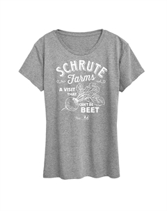 Женская футболка с рисунком The Office Schrute Farms, светло-серый Licensed character
