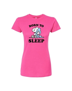 Футболка приталенного кроя с рисунком Peanuts Juniors "Born To Sleep", розовый Licensed character