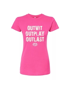 Футболка с графическим принтом для юниоров Survivor Outwit Outplay Outlast, розовый Licensed character