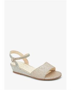 Сандалии на ремешке OCCASION WEDGE SANDALS, цвет silver gold ombre glitter Next
