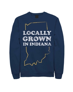 Лонгслив с рисунком с надписью «Locally Grown In Indiana», синий Unbranded