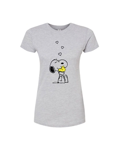 Облегающая футболка Peanuts Hugs And Love для юниоров, серый Licensed character