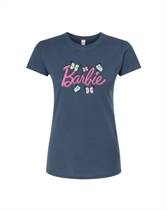 Облегающая футболка с логотипом Barbie для юниоров, синий Licensed character