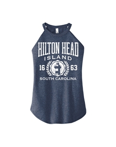 Детская майка Hilton Head Island с высоким воротником и графическим рисунком, синий Licensed character