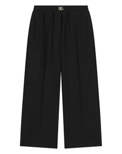 Брюки со складками и логотипом, черный Dolce&gabbana