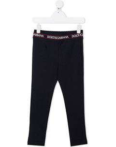 Брюки с логотипом на поясе, черный Dolce&gabbana