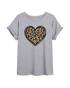 Футболка большого размера с рисунком в виде леопардового сердечка для юниоров Licensed character