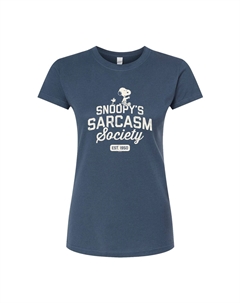 Футболка с рисунком Peanuts Charlie Brown & Snoopy Sarcasm Society для юниоров, синий Licensed character