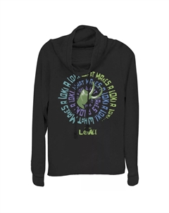 Пуловер с капюшоном и воротником-хомутом для юниоров Marvel Loki со спиральной надписью, черный Licensed character