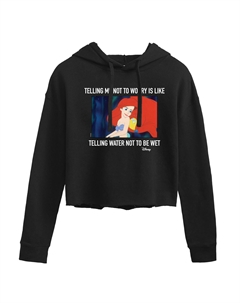 Укороченное худи Disney's Disney's The Little Mermaid Not Worry для юниоров, черный Licensed character
