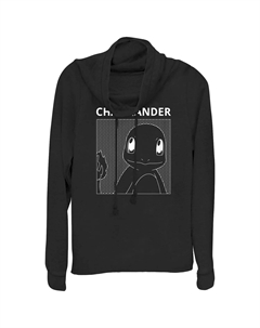 Пуловер с рисунком в виде комиксов и изображением Покемона Чармандера для юниоров, толстовка с капюшоном, черный Licensed character