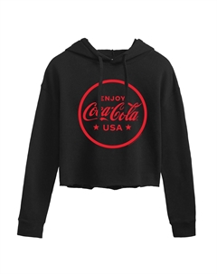 Укороченная худи с рисунком Coca-Cola Enjoy для юниоров, черный Licensed character