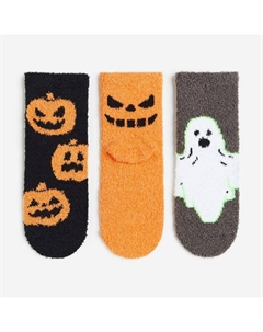 Набор из 3 пар носков Pumpkins Chenille, оранжевый/черный/серый H&m