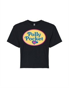 Укороченная футболка с логотипом Polly Pocket для юниоров, черный Licensed character