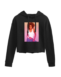 Укороченная худи с фотографией Whitney Houston для юниоров, черный Licensed character