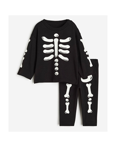 Комплект из 2 трикотажных изделий Skeleton, черный/белый H&m