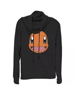 Пуловер с изображением большого лица Pokémon Charmander для юниоров, черный Licensed character