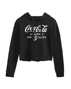 Укороченная худи с рисунком Coca-Cola Five Cents для юниоров, черный Licensed character