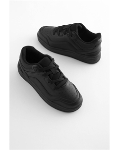 Кожаные кроссовки на шнуровке для школы, черный Next