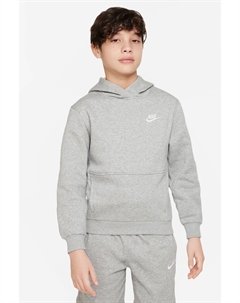Флисовый пуловер Club с капюшоном, серый Nike