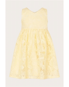 Желтое детское кружевное платье, желтый Monsoon