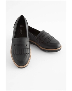 Школьные мокасины с бахромой, черный Next