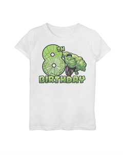 Футболка с рисунком на 8-й день рождения для девочек 7–16 лет « Avengers Hulk Smash» Marvel