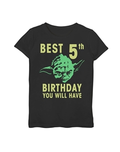 Лучшая футболка с трафаретным рисунком на 5-летие для девочек 7–16 лет «Звездные войны Йода» Star wars