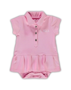 Розовый комбинезон-поло для младенцев LSU Tigers Caroline с короткими рукавами и рукавами-поло Unbranded