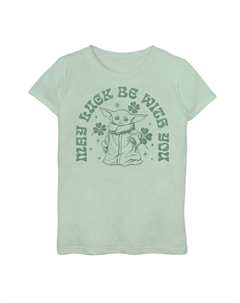 Футболка с рисунком «Звездные войны: Мандалорец, да пребудет с тобой» для девочек 7–16 лет, Шемрок Грогу, он же Бэби Йода Star wars