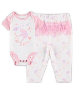 Белый комплект боди Minnesota Vikings Spreading Love и леггинсов-пачек для новорожденных и младенцев Outerstuff