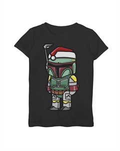 Шляпа Санта-Клауса с изображением Бобы Фетта для девочек 7–16 лет, рождественская футболка с рисунком в мультяшном стиле Star wars