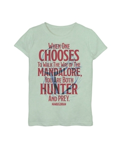 Футболка с рисунком «Звездные войны: Мандалорец» для девочек 7–16 лет: «Ты одновременно охотник и добыча» Star wars