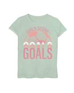 Розовая футболка с футбольным рисунком для девочек 7–16 лет, девочки, забивают голы Licensed character