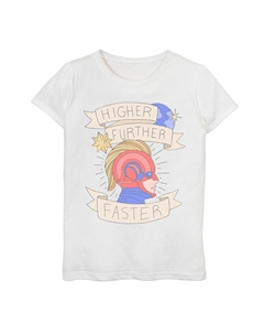 Футболка с изображением баннера «Капитан Марвел» для девочек 7–16 лет. Marvel