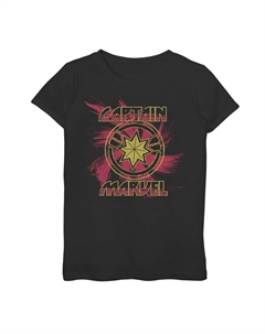 Футболка со спиральным логотипом и графическим рисунком «Капитан Марвел» для девочек 7–16 лет Marvel
