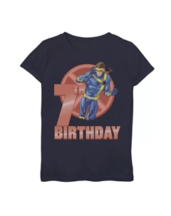 Футболка с изображением 7-го дня рождения «Циклоп» для девочек 7–16 лет «Люди Икс» Marvel