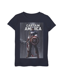 Футболка с обложкой комиксов и флагом для девочек 7–16 лет Капитан Америка Marvel