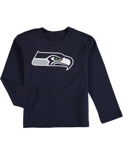 Футболка с длинным рукавом и логотипом команды дошкольников Сиэтл Сихокс — Темно-синий Outerstuff