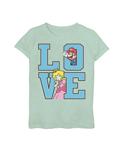 Футболка с рисунком Super Mario Peach and Mario Love для девочек 7–16 лет Licensed character
