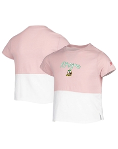 Студенческая одежда молодежной лиги для девочек - розовая футболка с цветными блоками Oregon Ducks Unbranded