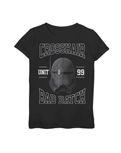 Футболка с изображением большого лица для девочек 7–16 лет «: The Bad Batch Crosshair Unit 99» Star wars