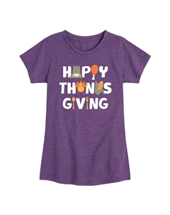 Футболка с рисунком «С Днем Благодарения» для девочек 7–16 лет, фиолетовый Licensed character