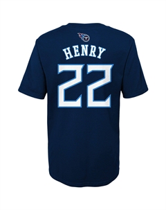 Темно-синяя футболка для дошкольников Derrick Генри Tennessee Titans Mainliner с именем и номером игрока Outerstuff