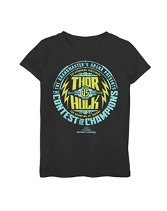 Футболка с рисунком Thor Ragnarok vs Hulk для девочек 7–16 лет «Битва чемпионов» Marvel