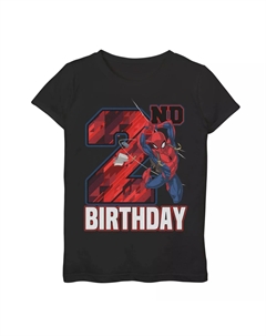 Футболка с рисунком «Паутина-качели» на 2-й день рождения для девочек 7–16 лет Spider-Man Marvel