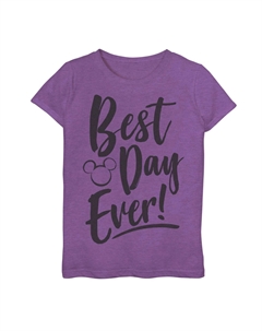 Футболка с изображением головы Микки Хэда для девочек 7–16 лет Park Best Day Ever, фиолетовый Disney
