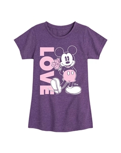 Футболка с изображением Микки Мауса Disney для девочек 7–16 лет с рисунком Love, фиолетовый Licensed character