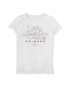 Футболка с надписью «Love & Laughter» для девочек 7–16 лет «Друзья», белый Licensed character